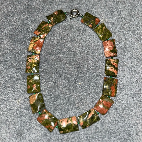 Necklace Natural Unakite Gemstone necklace - Picture 6 of 7